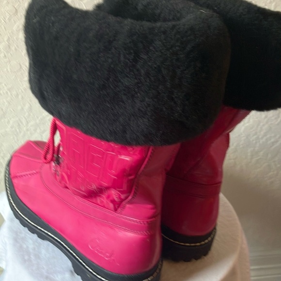 Coach: Lenora (Q1000) Hot Pink & Black Winter Boots- 9.5- marks - Picture 14 of 16